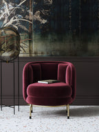 Velvet Accent Chair with Metal Accents
