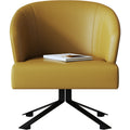 Leather Accent Chair with Metal Accents