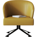 Leather Accent Chair with Metal Accents