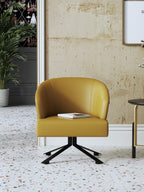 Leather Accent Chair with Metal Accents