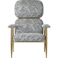 Upholstered Accent Chair with Metal Accents