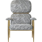 Upholstered Accent Chair with Metal Accents