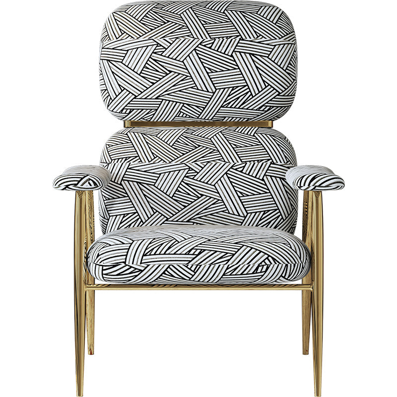 Upholstered Accent Chair with Metal Accents