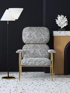 Upholstered Accent Chair with Metal Accents