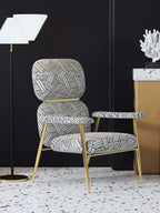 Upholstered Accent Chair with Metal Accents