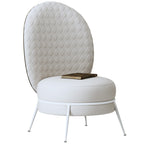 Leather Accent Chair with Metal Accents