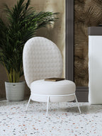 Leather Accent Chair with Metal Accents