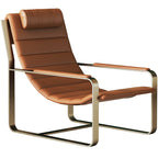 Leather Accent Chair with Metal Accents