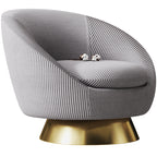 Leather Accent Chair with Metal Accents