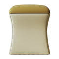 Genuine Leather Ottoman with Metal Accents