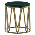 Fabric Dressing Stool with Metal Accents