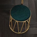 Fabric Dressing Stool with Metal Accents
