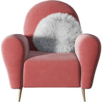 Pink Velvet Accent Chair with Metal Accents