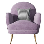 Purple Velvet Accent Chair with Metal Accents