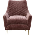 Coffee Brown Velvet Accent Chair with Metal Accents