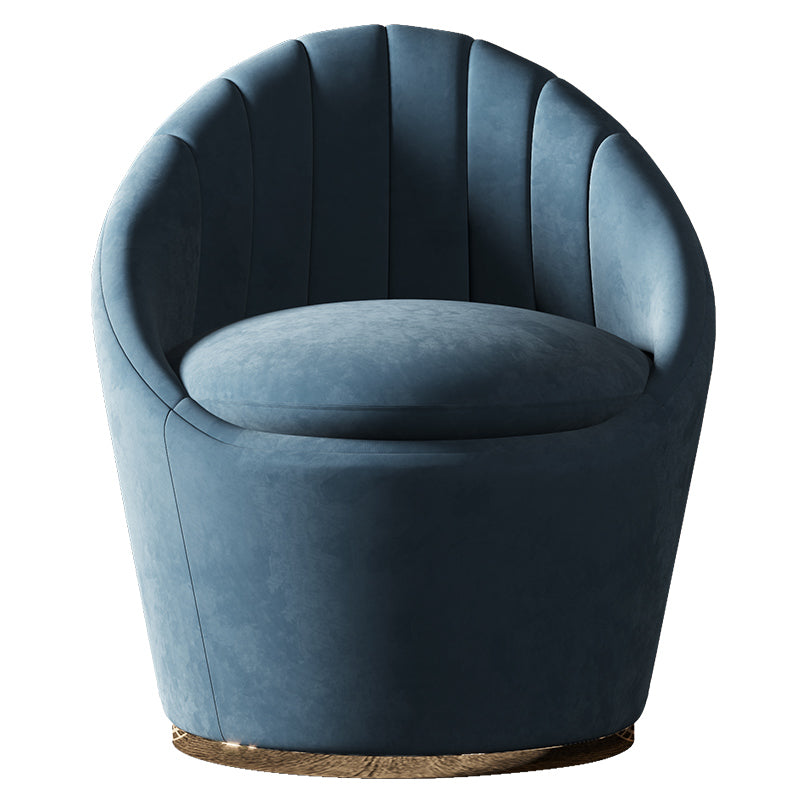 Blue Velvet Mid-Height Lounge Chair