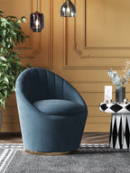 Blue Velvet Mid-Height Lounge Chair