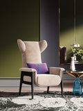 Grey Velvet Tall-Profile Lounge Chair