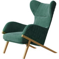 Green Velvet Tall-Profile with Metal Accents Lounge Chair