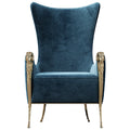 Blue Velvet Tall-Profile Lounge Chair