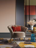 Velvet Low-Profile with Metal Accents Lounge Chair