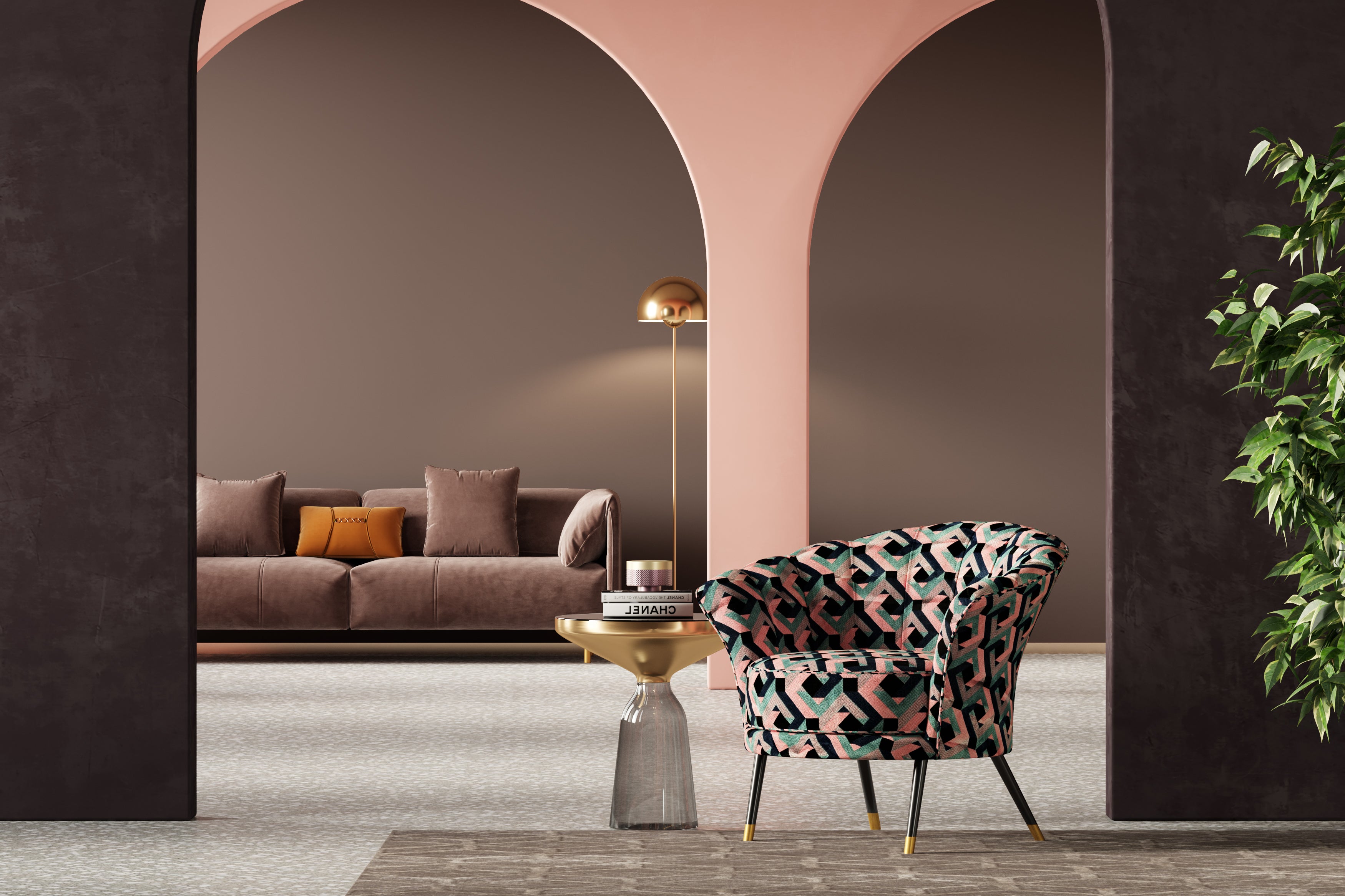 Fabric Low-Profile Lounge Chair