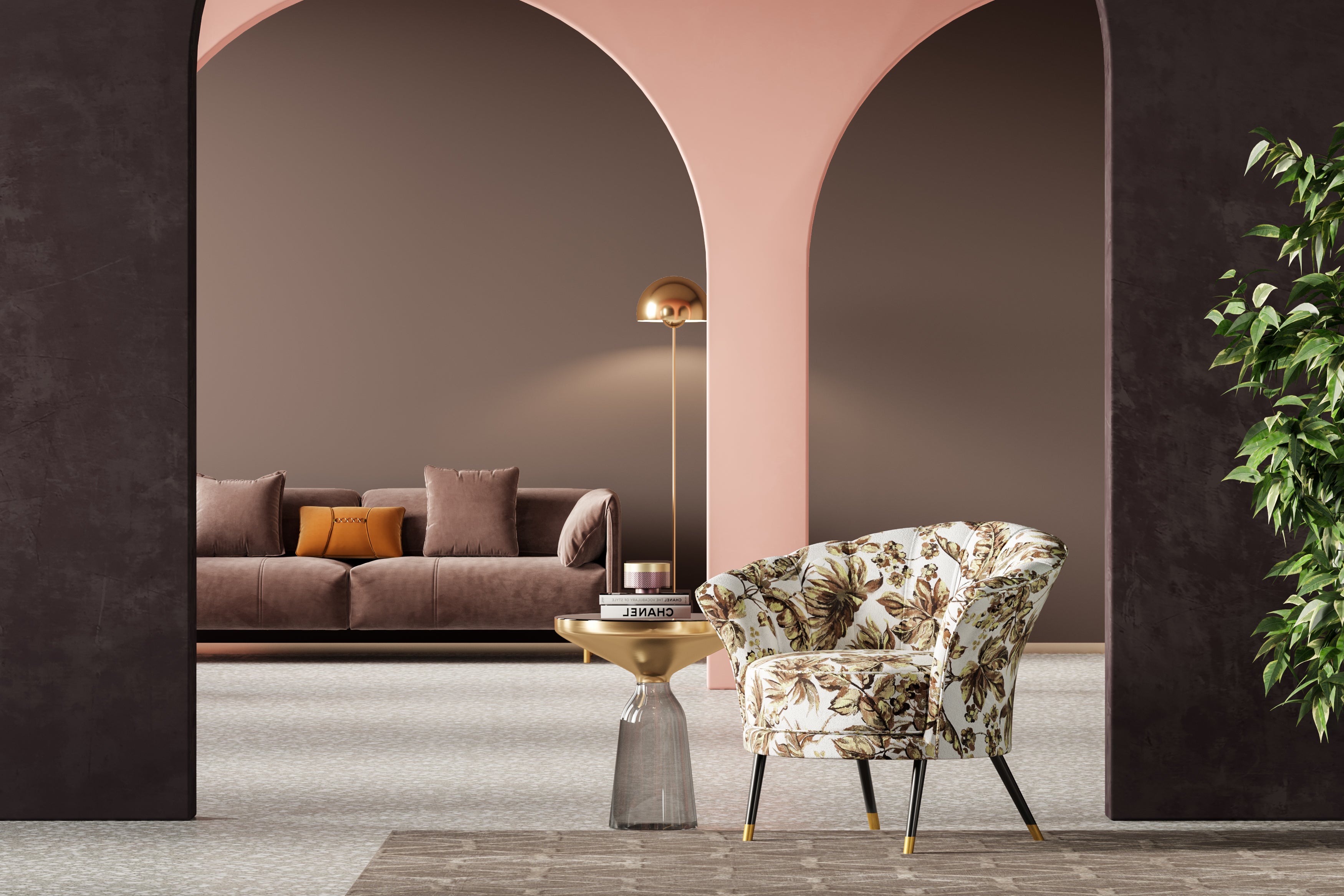 Fabric Low-Profile Lounge Chair