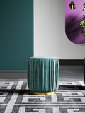Blue Velvet Footstool