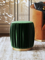 Green Velvet Footstool