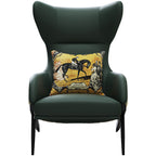 Leather Tall-Profile with Metal Accents Lounge Chair