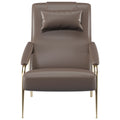 Leather Low-Profile with Wood Frame Lounge Chair