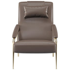 Leather Low-Profile with Wood Frame Lounge Chair