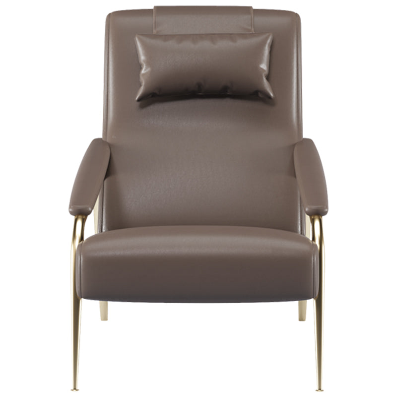 Leather Low-Profile with Wood Frame Lounge Chair