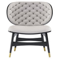 Leather Low-Profile with Metal Accents Lounge Chair