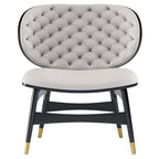 Leather Low-Profile with Metal Accents Lounge Chair