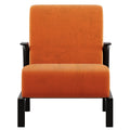 Orange Velvet Low-Profile Lounge Chair
