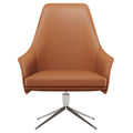 Brown-and-Orange Microfiber Leather Lounge Chair