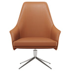 Brown-and-Orange Microfiber Leather Lounge Chair