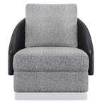 Fabric Low-Profile with Metal Accents Lounge Chair
