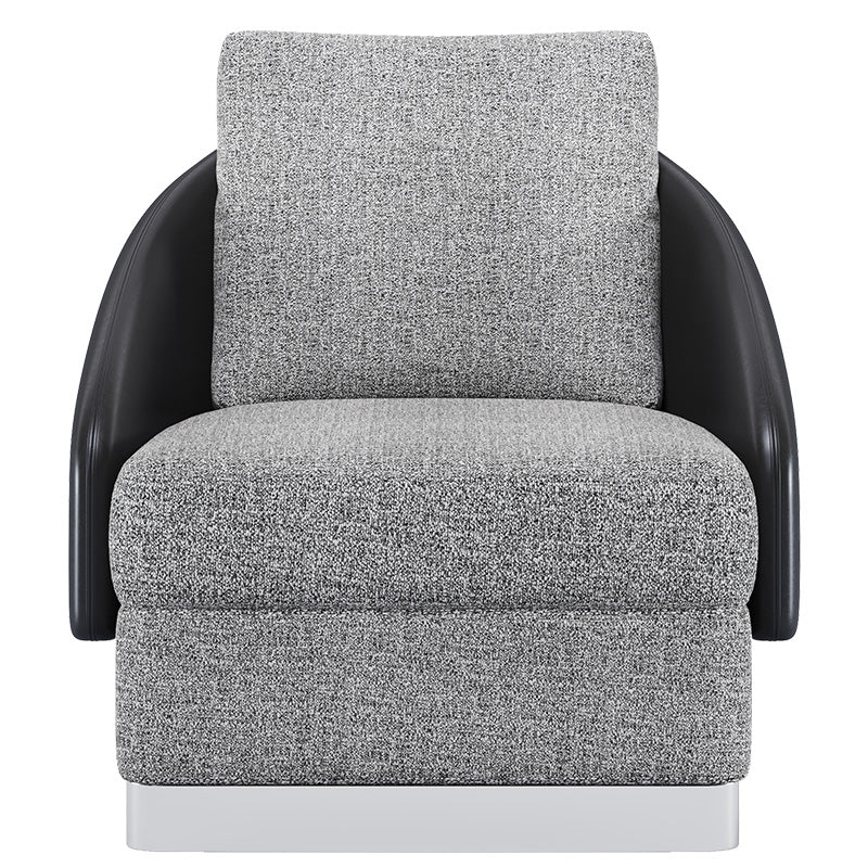 Fabric Low-Profile with Metal Accents Lounge Chair