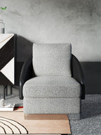 Fabric Low-Profile with Metal Accents Lounge Chair