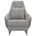Grey Fabric Mid-Height with Wood Frame Lounge Chair