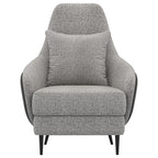 Grey Fabric Mid-Height with Wood Frame Lounge Chair
