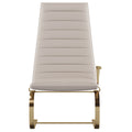 Metal-Accented Leather Tall-Profile with Metal Accents Lounge Chair