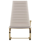 Metal-Accented Leather Tall-Profile with Metal Accents Lounge Chair