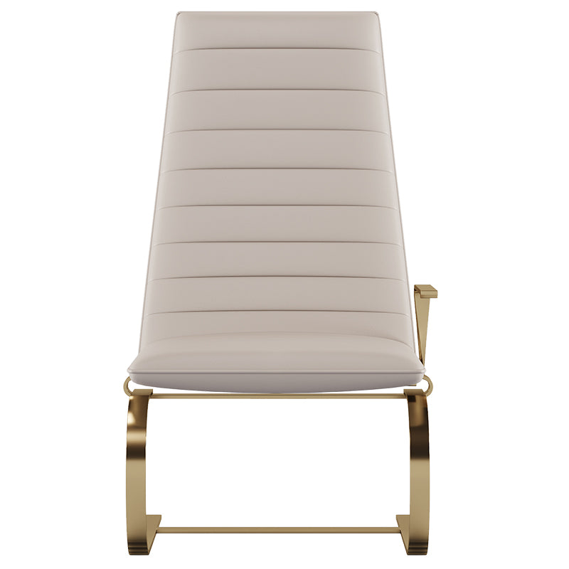 Metal-Accented Leather Tall-Profile with Metal Accents Lounge Chair
