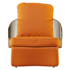 Orange Leather Mid-Height Lounge Chair