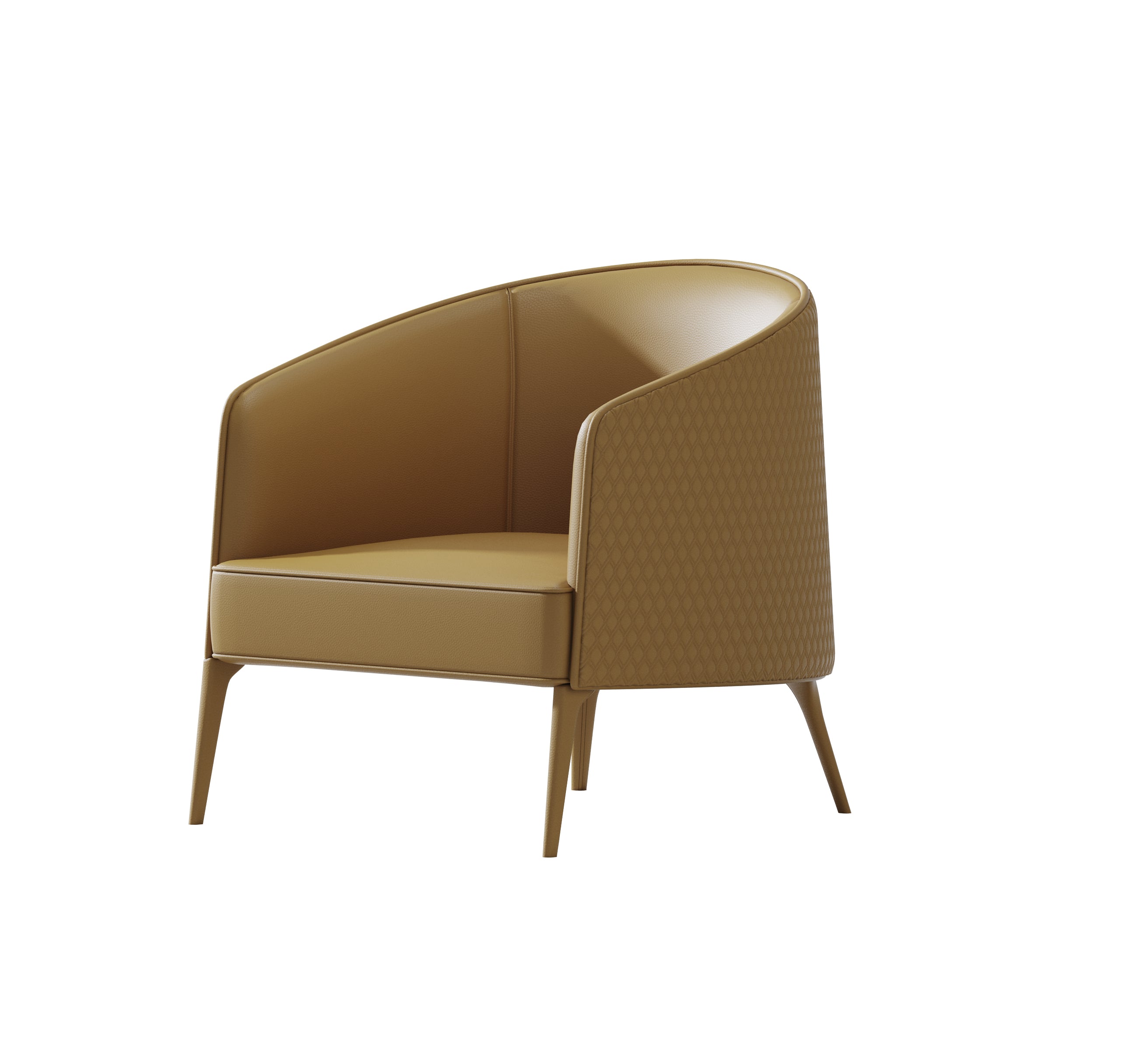 Leather Mid-Height with Metal Accents Lounge Chair