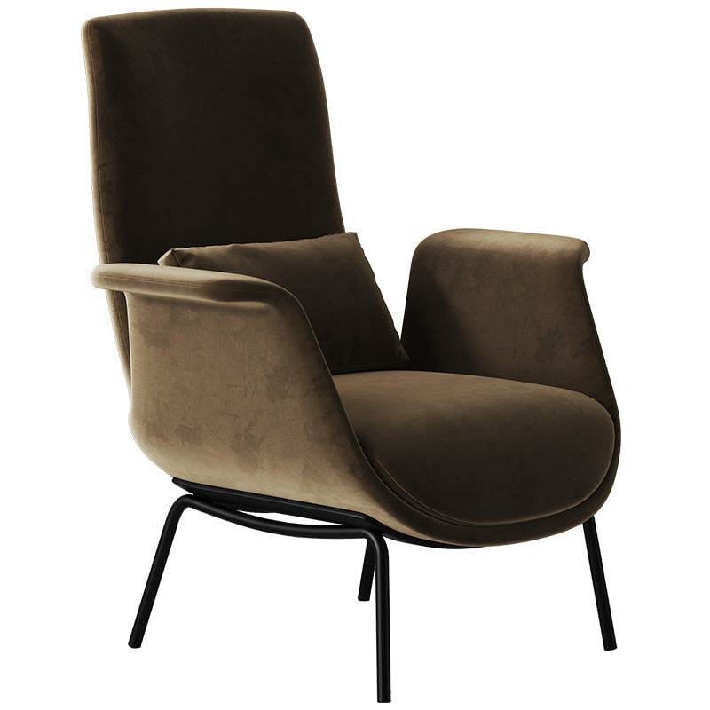 Velvet Mid-Height with Wood Frame Lounge Chair