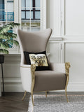 Leather Tall-Profile with Wood Frame Lounge Chair